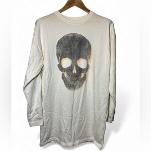 Grayson Threads Skull Long Lightweight Sweatshirt or Dress Grunge Punk Gothic M‎